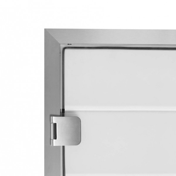 Glas Türzarge Komplettsystem 8 - 10 mm Links 709x1972 mm  - Edelstahloptik